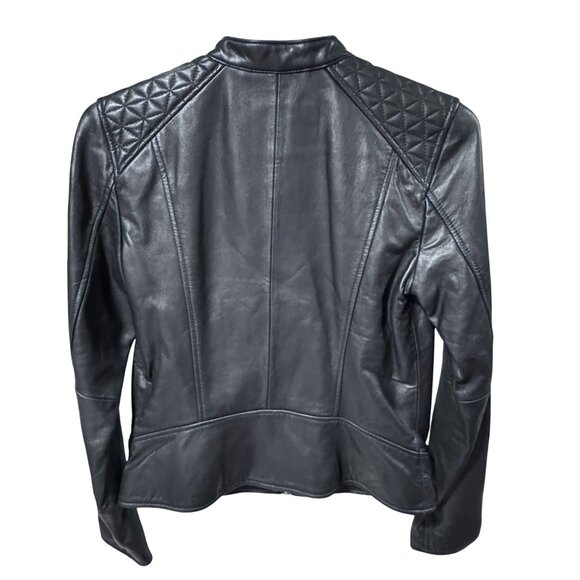 Marc New York Andrew Marc Womens Leather Motorcycle Jacket Black S NWT MSRP $350 - Picture 3 of 9
